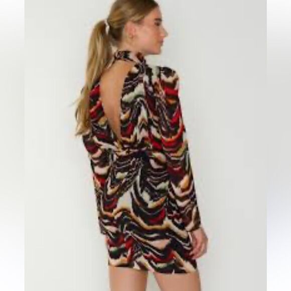 $360 BA&SH Pernel Print V Back Minidress NWT MEDIUM - Picture 10 of 16